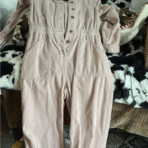 Beige Corduroy Jumpsuit